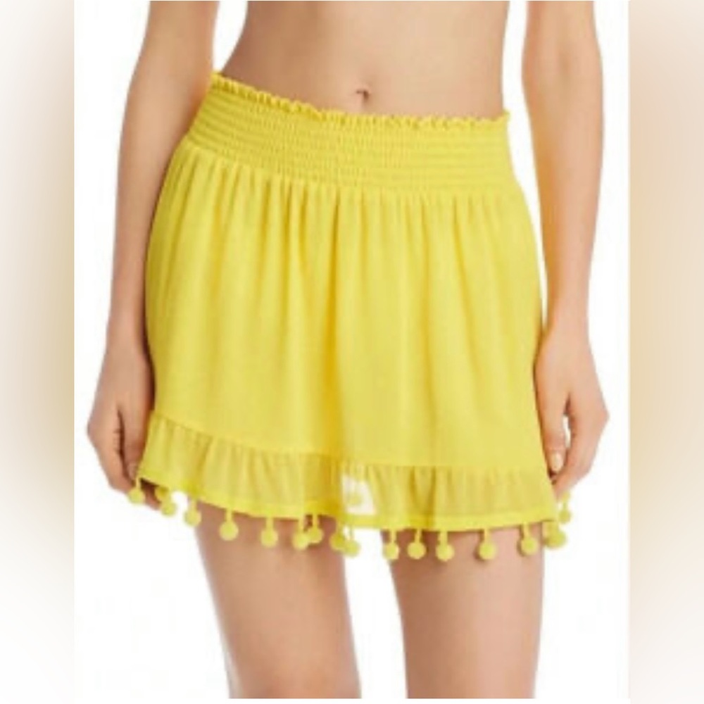 Ramy Brook Stevie Pom-Pom Skirt in Yellow Size Small